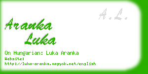 aranka luka business card